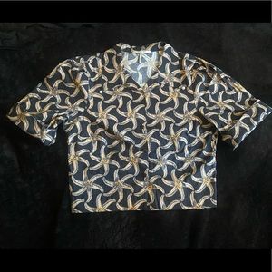 Scotch & Soda starfish print cropped button up. Size small